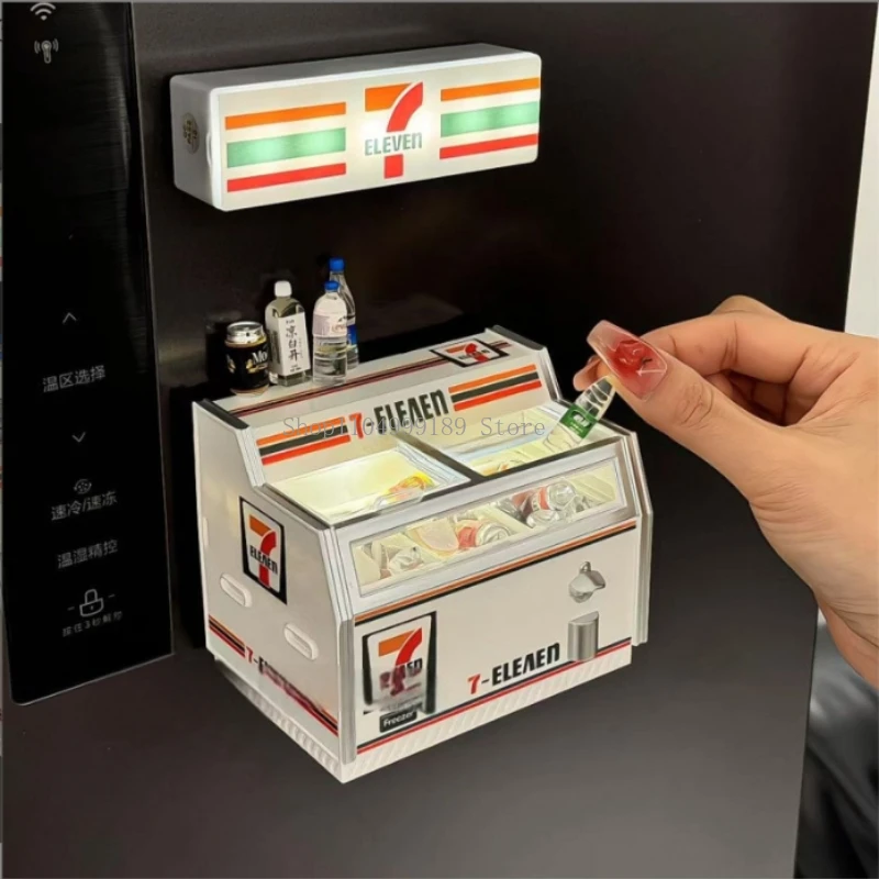 

Mini Fridge Magnet Soft Decoration 1 Door Opening Micro Model Ice Chest Small Figurine Home Decor Kitchen Accessory