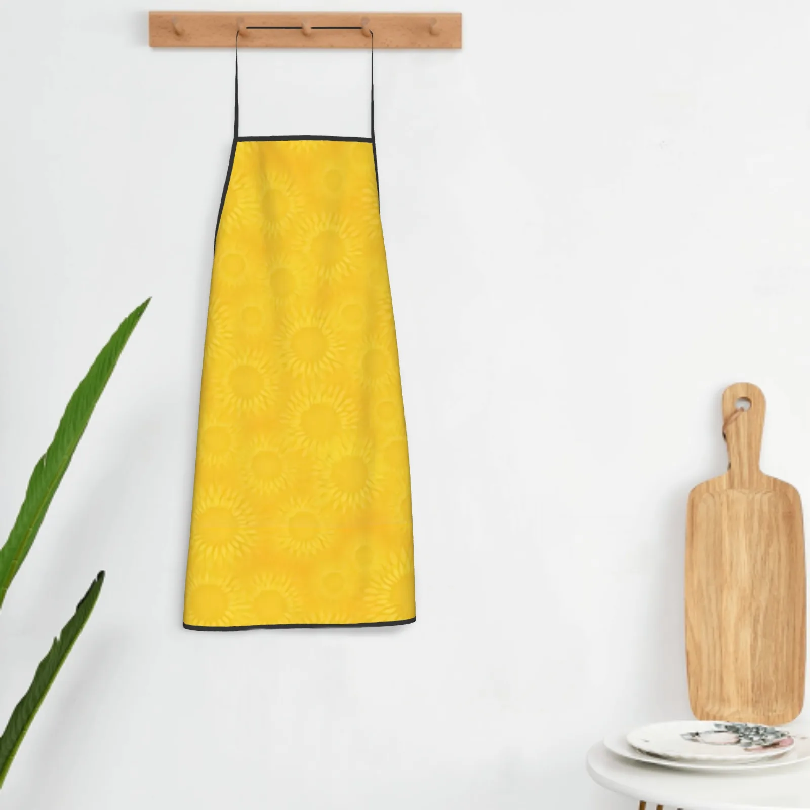 Summer Polyester locking hem Apron Home Cooking Baking Kitchen Yellow Sunflower Apron Yellow Sunflower