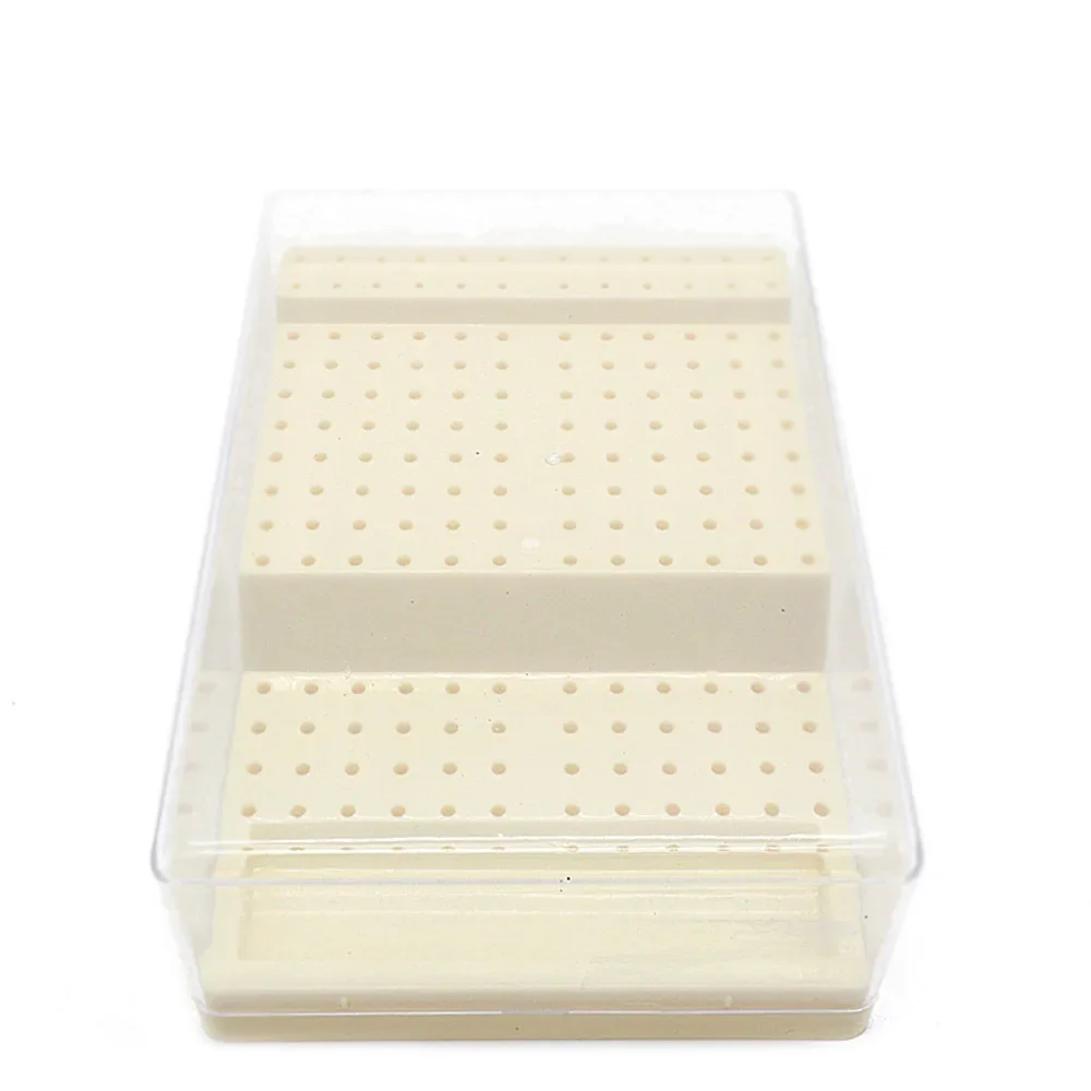 1 pc Dentral Supplies RA/FG Bur Block Station with Lid Plastic Holders 168 Burs Holes For Dental Material