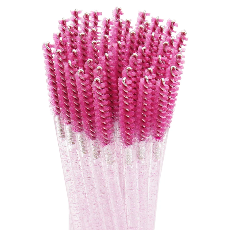 50 pçs escova de maquiagem descartável cílios microbrush rímel varinhas cosméticos aplicador sobrancelha micro escova chicote extensão suprimentos