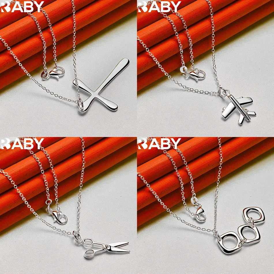 

URBABY 40-75cm 925 Sterling Silver Design Pendant Necklace For Women Men Charm Trend Birthday Gifts Fashion Party Fine Jewelry