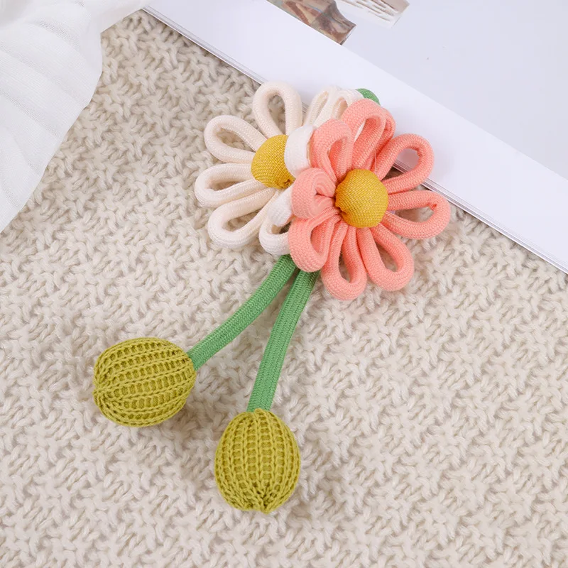 5pcs/lot Fairy Korea flower Patches for clothes Sew on rose bud brooch accessories for hairpin shoes craft supplies accessories