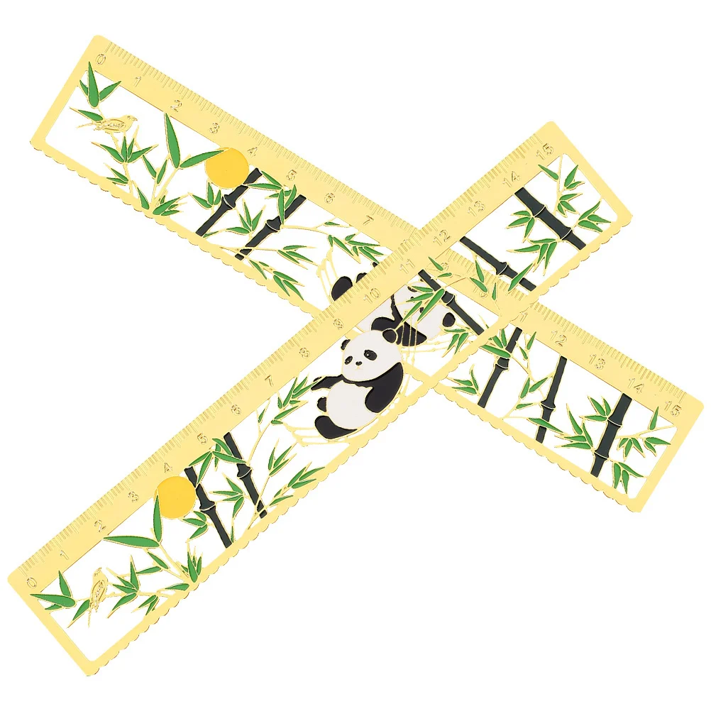 

2Pcs Metal Ruler Bookmark Decorative Scale Reading Page Marker Vintage Chinese Style Straight Book Marker Metal Bookmark