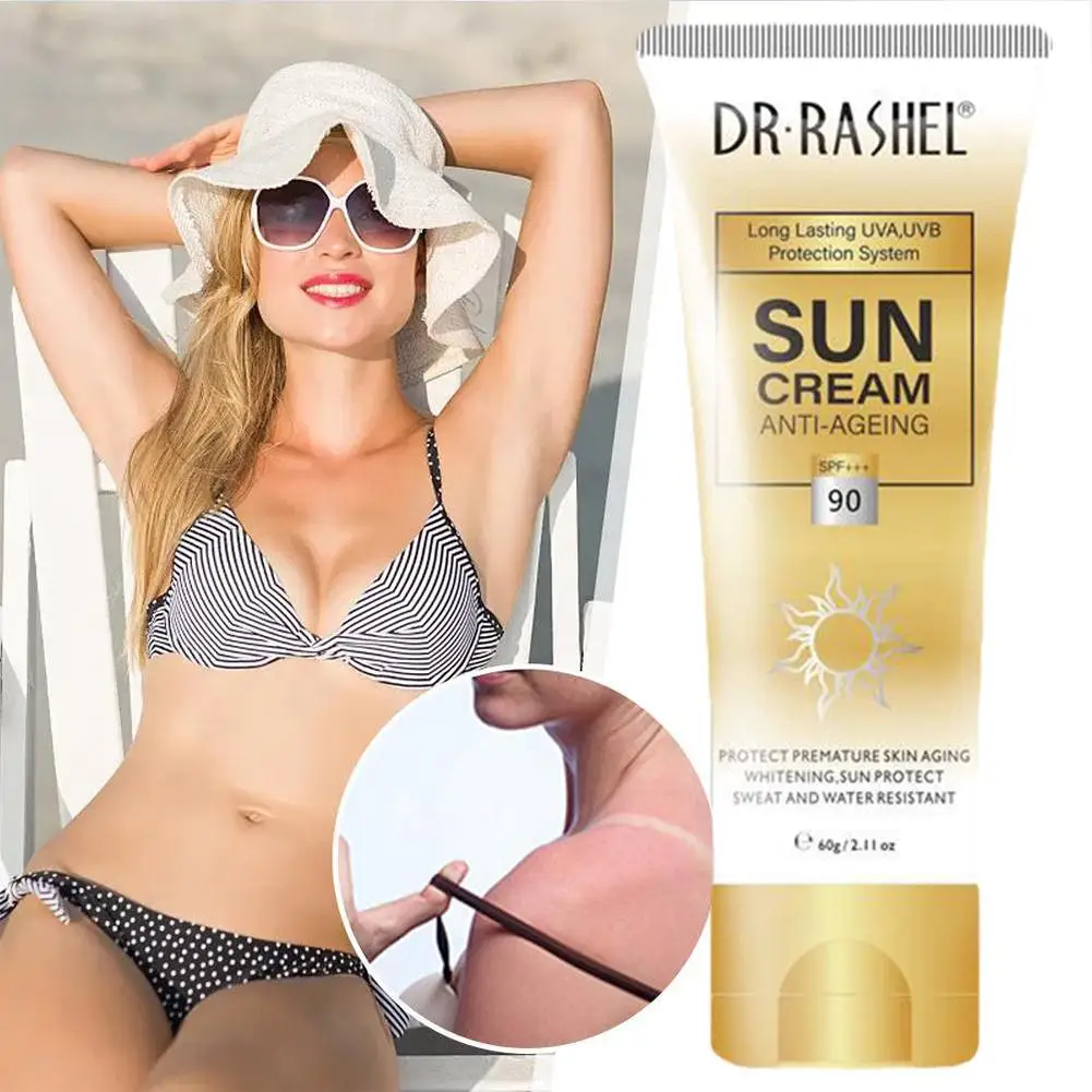 

SPF 90 Body Sunscreen Cream Face Whitening Sun Sunblock 60g Moisturizing Cream Lotion Skin Body Waterproof Sunscreen Protec M7K4