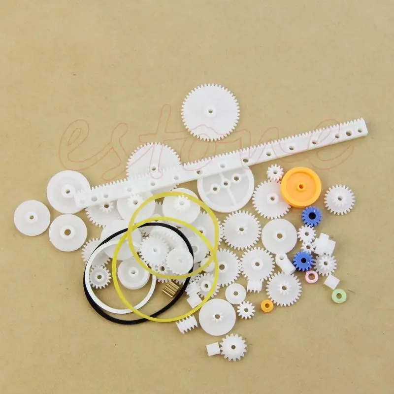 D0JA Baru 60pcs Jenis Poros Plastik Single Double Reduction Worm Worm Robot DIY