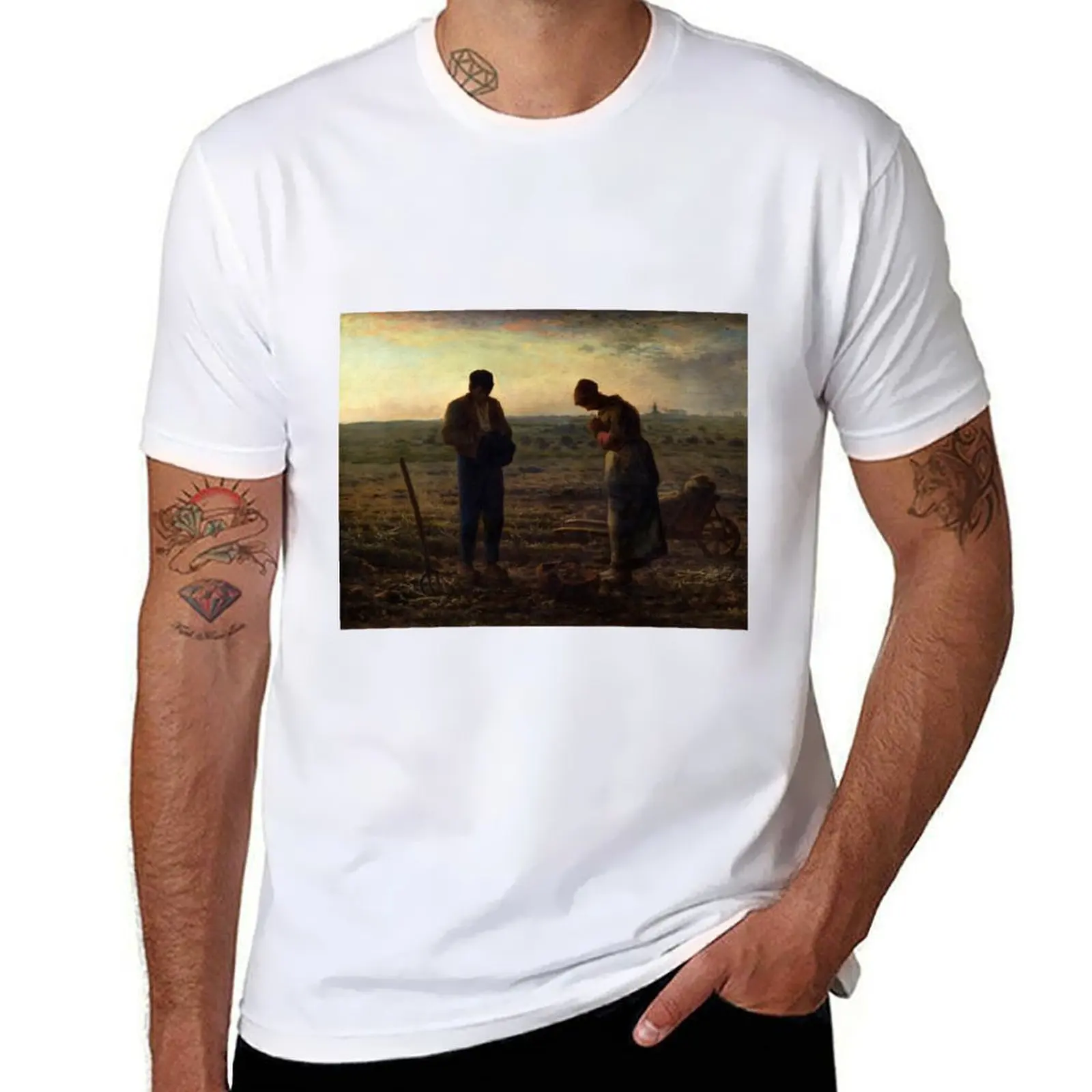 

Jean-Francois Millet's The Angelus T-Shirt man t shirt luxury funny t shirts cotton T-Shirt