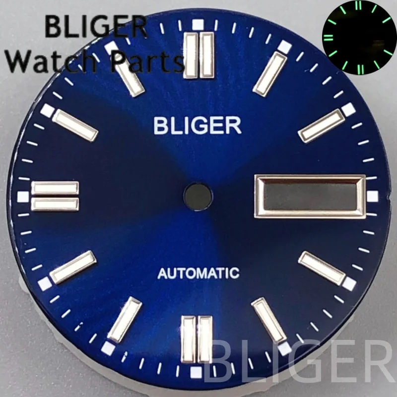 BLIGER 29 мм черный, красный, белый, зеленый стерильный циферблат для часов, зеленый светящийся двойной паз для NH36, аксессуары для модификации часов