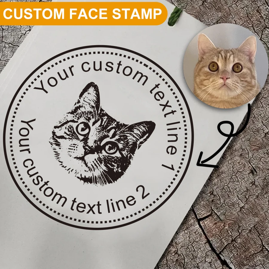 Customized pet portrait stamps, DIY dog shaped stamps, personalized cat and dog souvenir gifts, large-sized 5-color ink