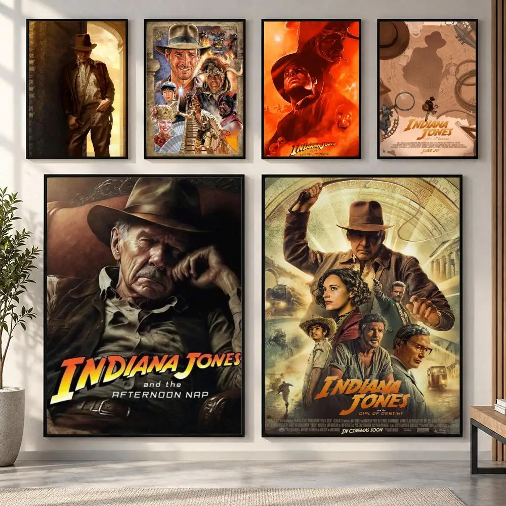 Classic Retro Movie Indiana Jones Poster HD art sticky wall waterproof home living room bedroom bar aesthetic decoration