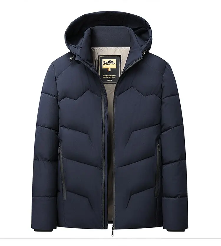 Winter new solid color outdoor sports thickened warm windproof cotton jacket men's casual loose plus size hooded coat