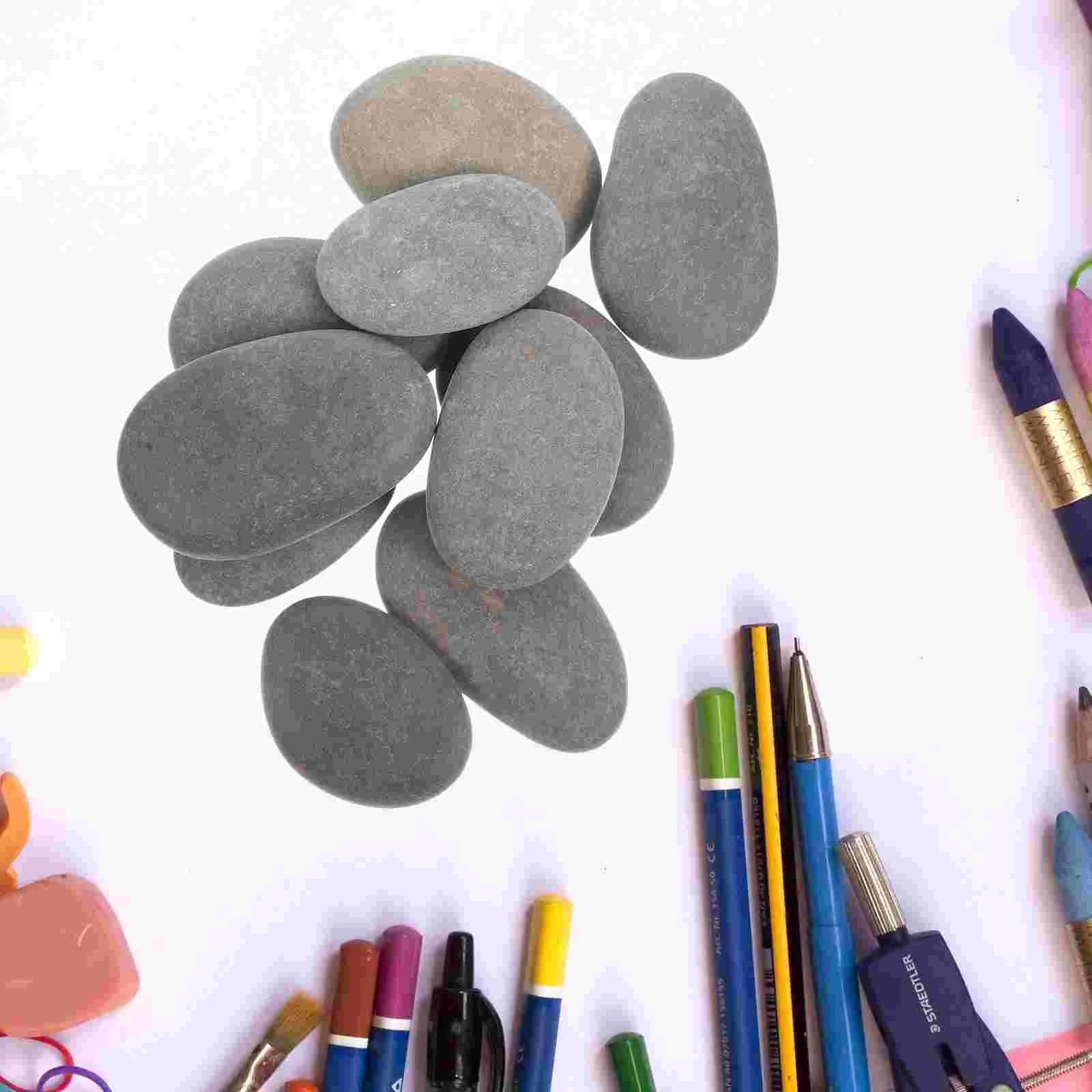 10 Pcs Creative Painting Stone Multi-function Drawing Rocks for Craft DIY Stones Kids The Flat Smooth Juicy