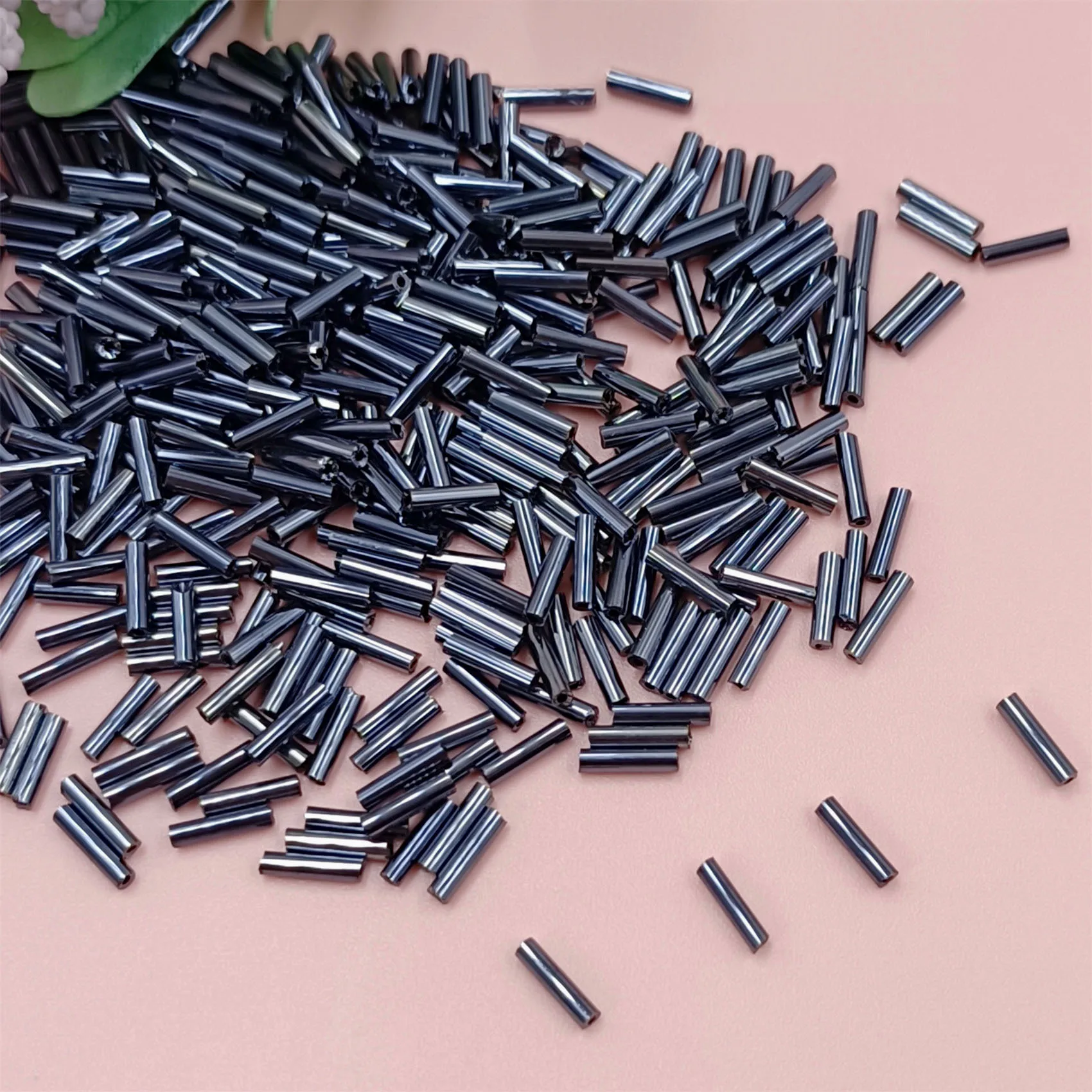 about 200pcs/bag 2*7mm Glass Tube Loose Beads Colorful Glossy Jewelry Making Craft Sewing DIY Necklace Bracelet Wholesale