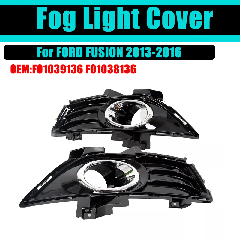 

Fog Light Bezel Cover For Ford Fusion Mondeo 2013-2016 2014 2015 Black Trim Lower Fog Lamp Car Front Bumper Grille Accessories