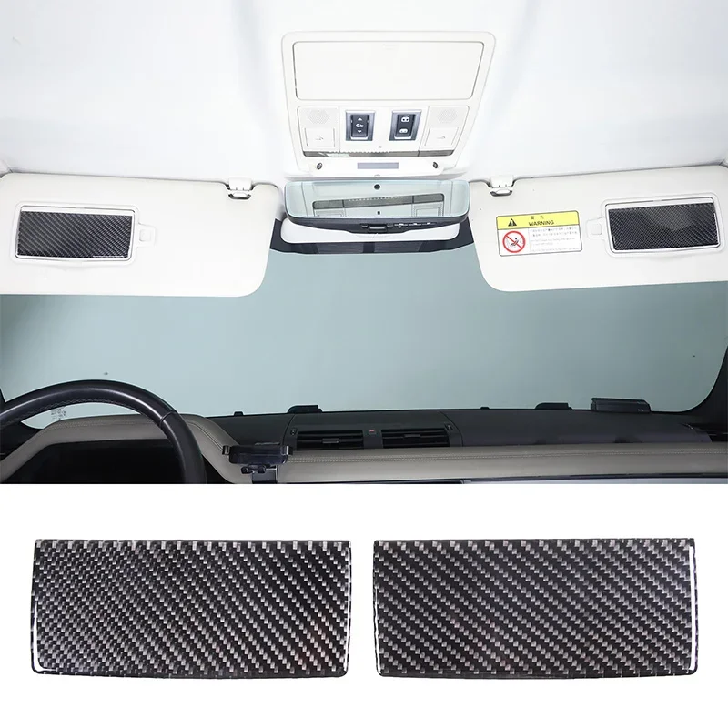 

For LandRover Defender 90 110 130 20-24 Soft Carbon Fiber Car Roof Sun Visor Makeup Mirror Panel Cover Trim Stickers Accessories