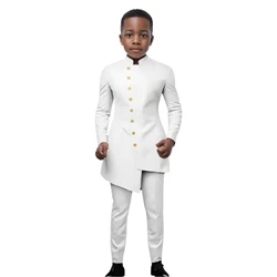 Indian Style Boys' Suit   Tuxedo Long Suit Single Breasted Jacket And pants Set Wedding Fashion Children's Party Dresses