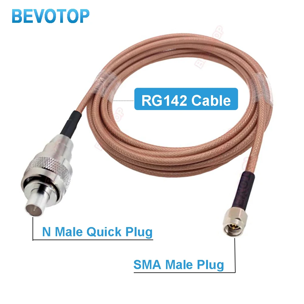 

RG142 Cable SMA Male to N Male Quick Plug High Quality High Frequency Double Shielded RG-142 6GHZ Test Cable RF Coaxial Pigtail