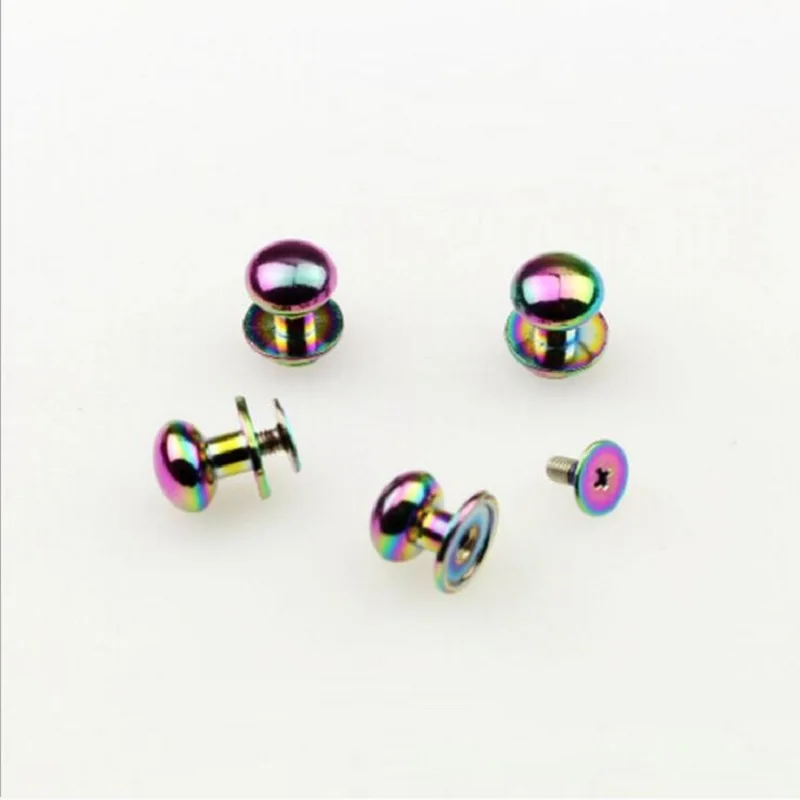 10pcs/50pcs Luggage Handbag Hardware Accessories 10mm Seven Colors Zinc Alloy Pacifier Monk Head Belt Screws Rivets