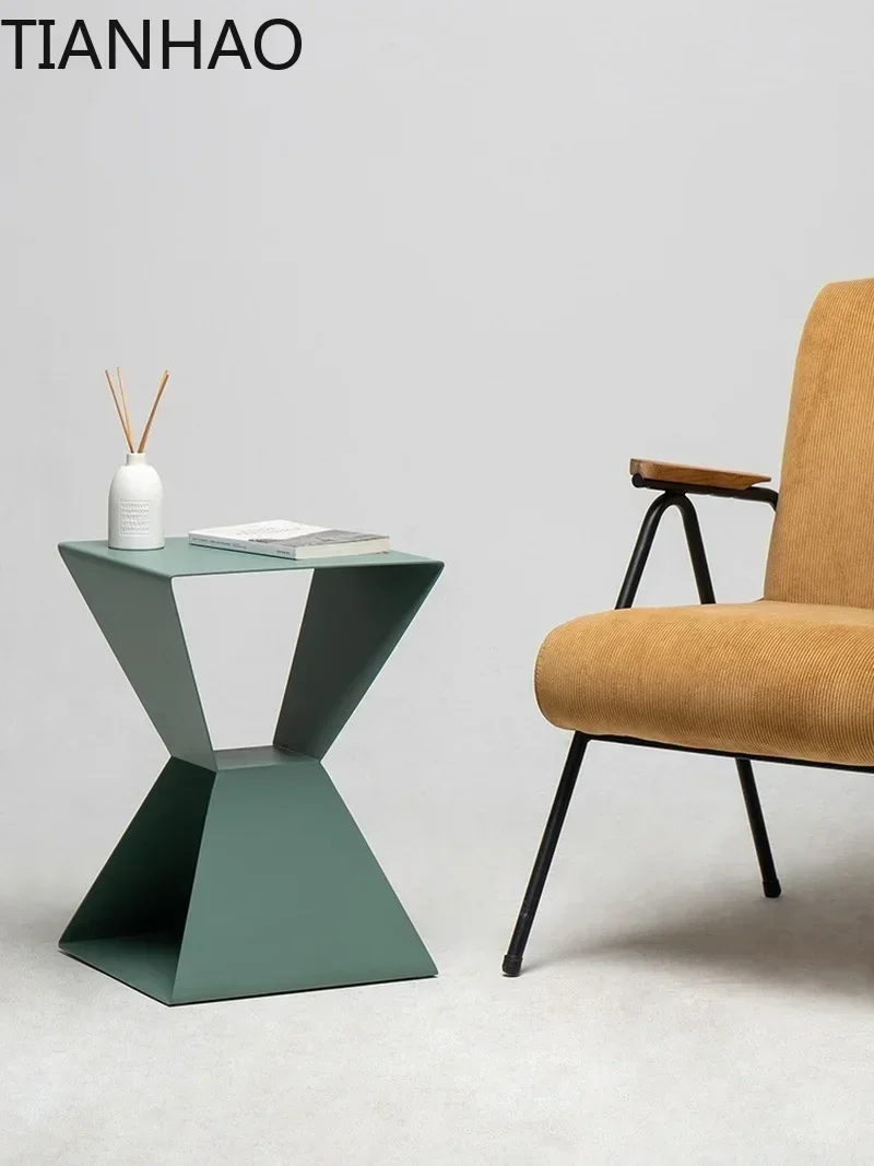 Nordic Wrought Iron Side Table - Modern Minimalist, for Small Apartments, Living Room Sofa & Bedroom Bedside
