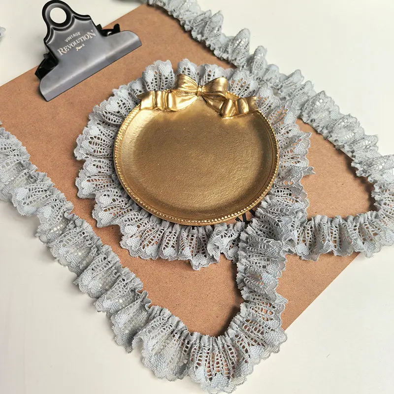 2.5cm wide non-elastic ruffled trim for DIY children's clothing cuffs, collars, pillow covers, pet book covers