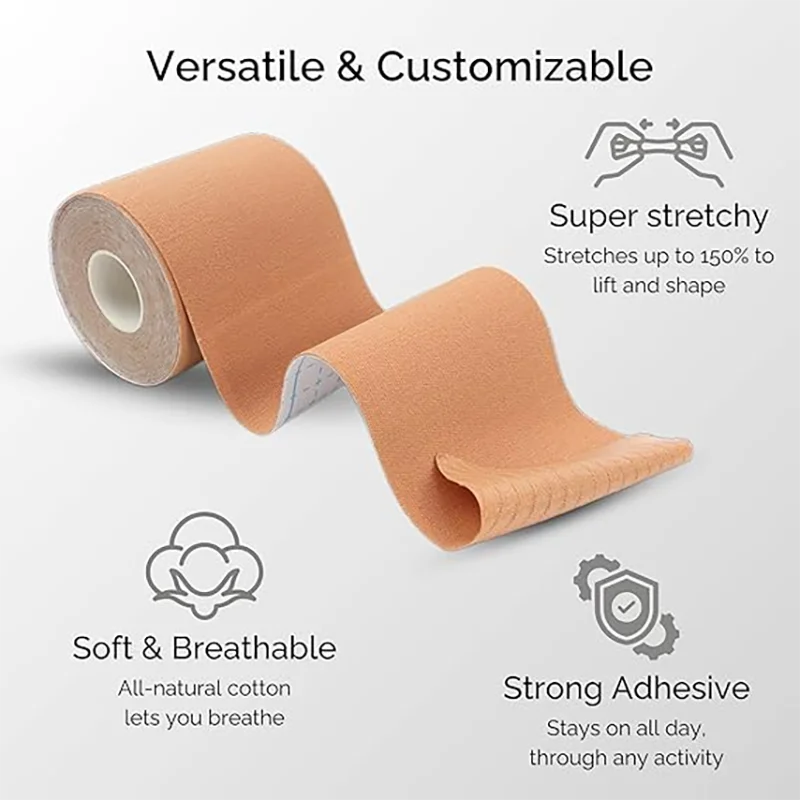Elastic Breast Lifting Tape, Skin ToneInvisible, Breathable, Traceless, AntiSagging, Perfect forStrapless