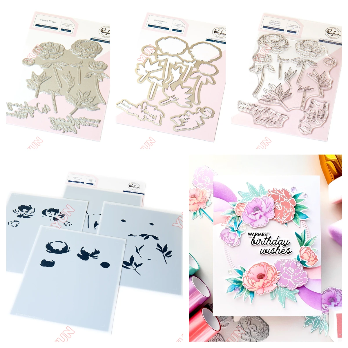 

Blushing Blooms Dies Stamps Stencils Hot Foil Scrapbooking Diary Decoration Embossing Template DIY Greeting Card Gift 2025 New
