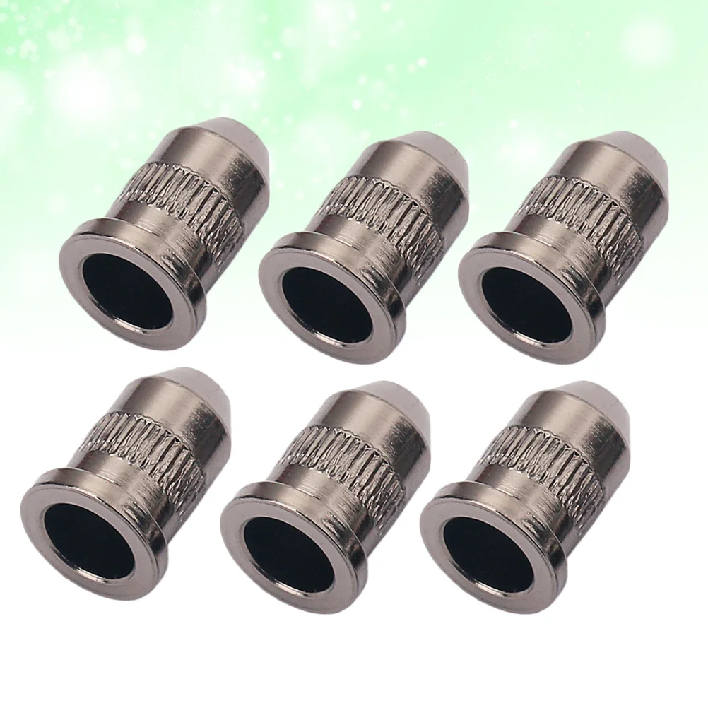 

6Pcs Guitar String Caps Black Cone Shape Mounting Buckle Perfect for String Through Body Ferrules Guitar Accessories