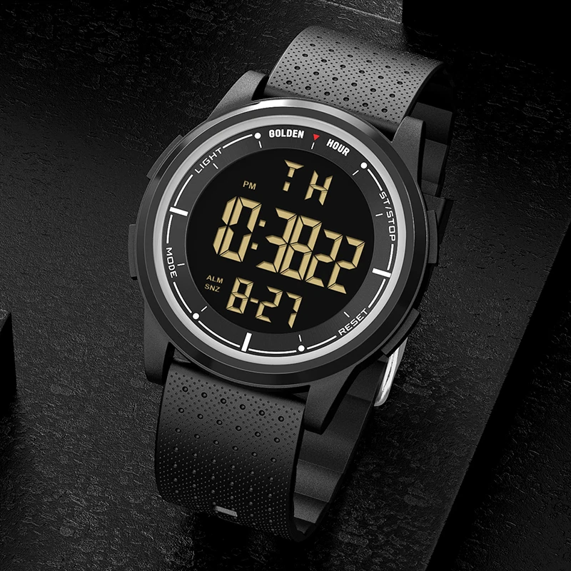 Mens Watch Military Water resistant GOLDENHOUR Sport Watch Army led Digital wrist Stopwatches for male relogio masculino Watches