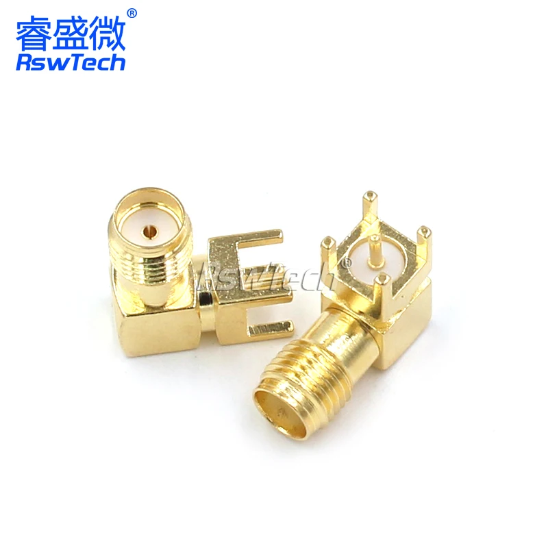 10PCS SMA female Thru Hole plug Right Angle 90 DEGREE ( SMA-KWE ) PCB Mount connector RF adapter best quality