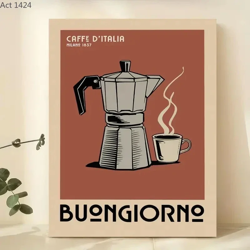 Retro Espresso Italy Coffee Wall Art Prints Canvas Painting Poster Picture For Living Dining Play Room Home Decor