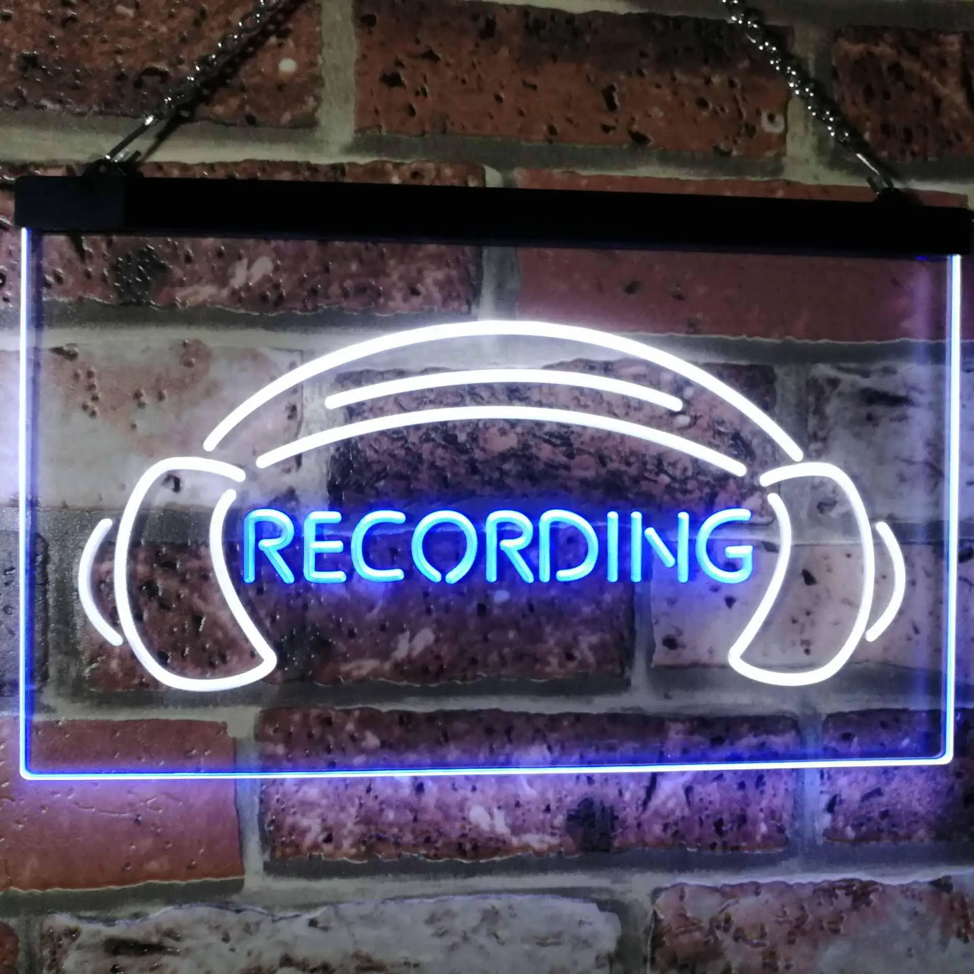 

Recording Headphone On The Air Studio Dual-color LED Neon Sign st6-i2206