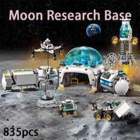 Spot city series space moon research base 835pcs boy assembled building blocks toy model ornaments Christmas gifts