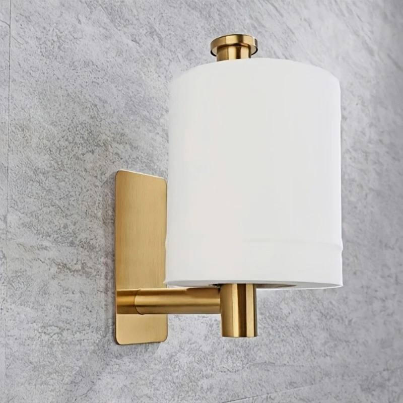 

Self Adhesive Toilet Roll Paper Towel Holder Organizer Punch-free Wall Mount Storage Kitchen Bathroom No Drill Tissue Dispenser