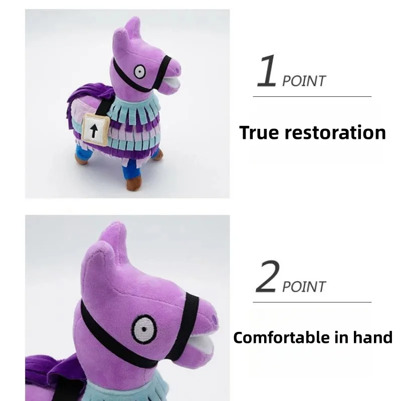 Fortnite Game Stash Llama Pinatas Soft Alpaca Anime Figure Rainbow Horse Stuffed Toys 25cm