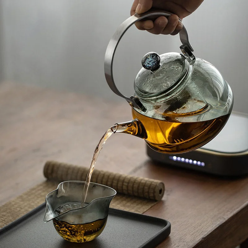 1000ml Starry Sky Lid Glass Teapot High Borosilicate Heat Resistant Tea Kettle With Strainer Infuser Kung Fu Loose Tea Maker