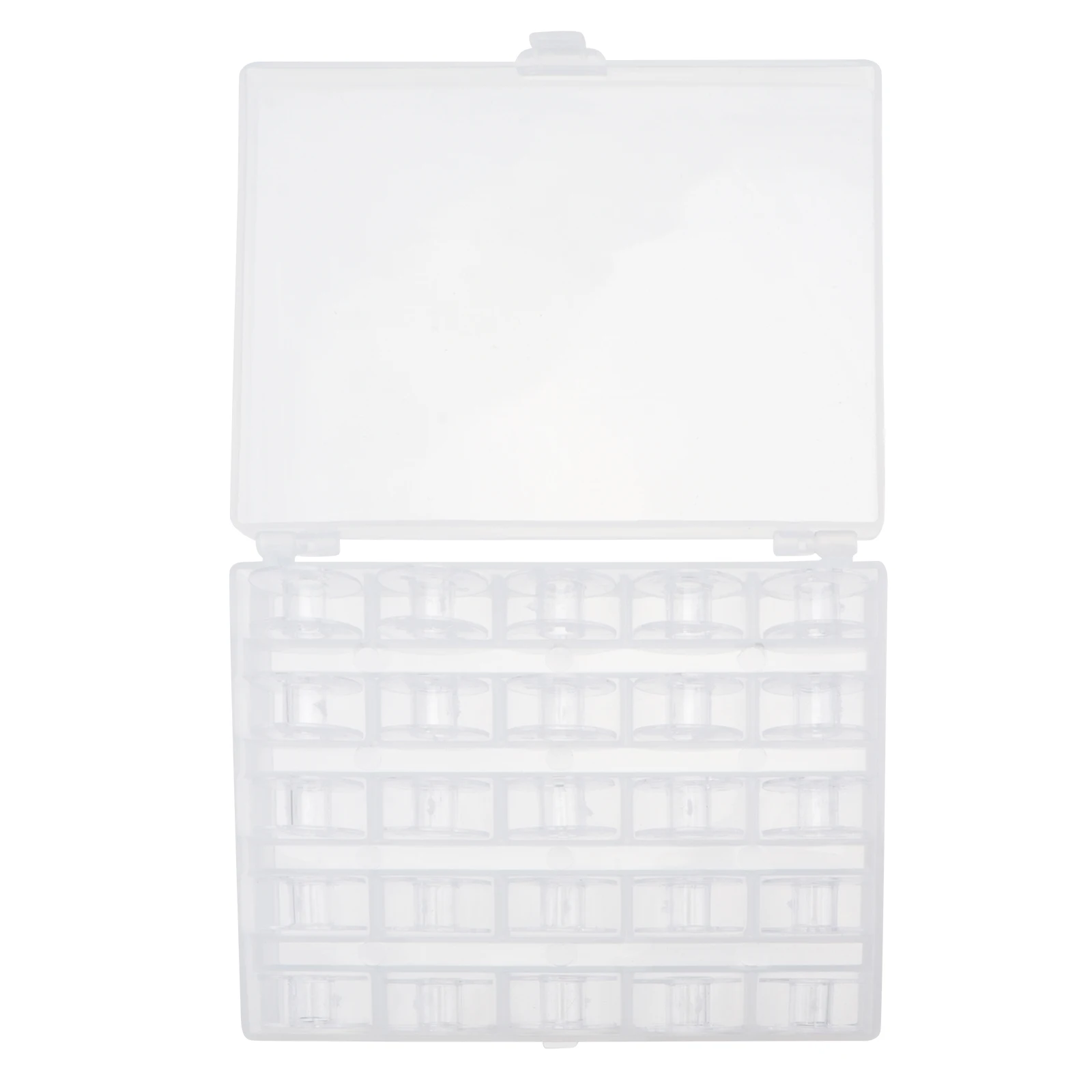

25pcs Sewing Machine Bobbin Spool Storage Case Transparent Plastic 12*11*2.5Cm For Home Use Fit