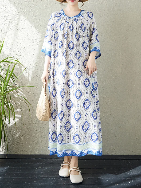 

Женское платье миди свободного кроя с цветочным принтом, с коротким рукавом, длиной ниже колена, из хлопковой марли, больших размеров