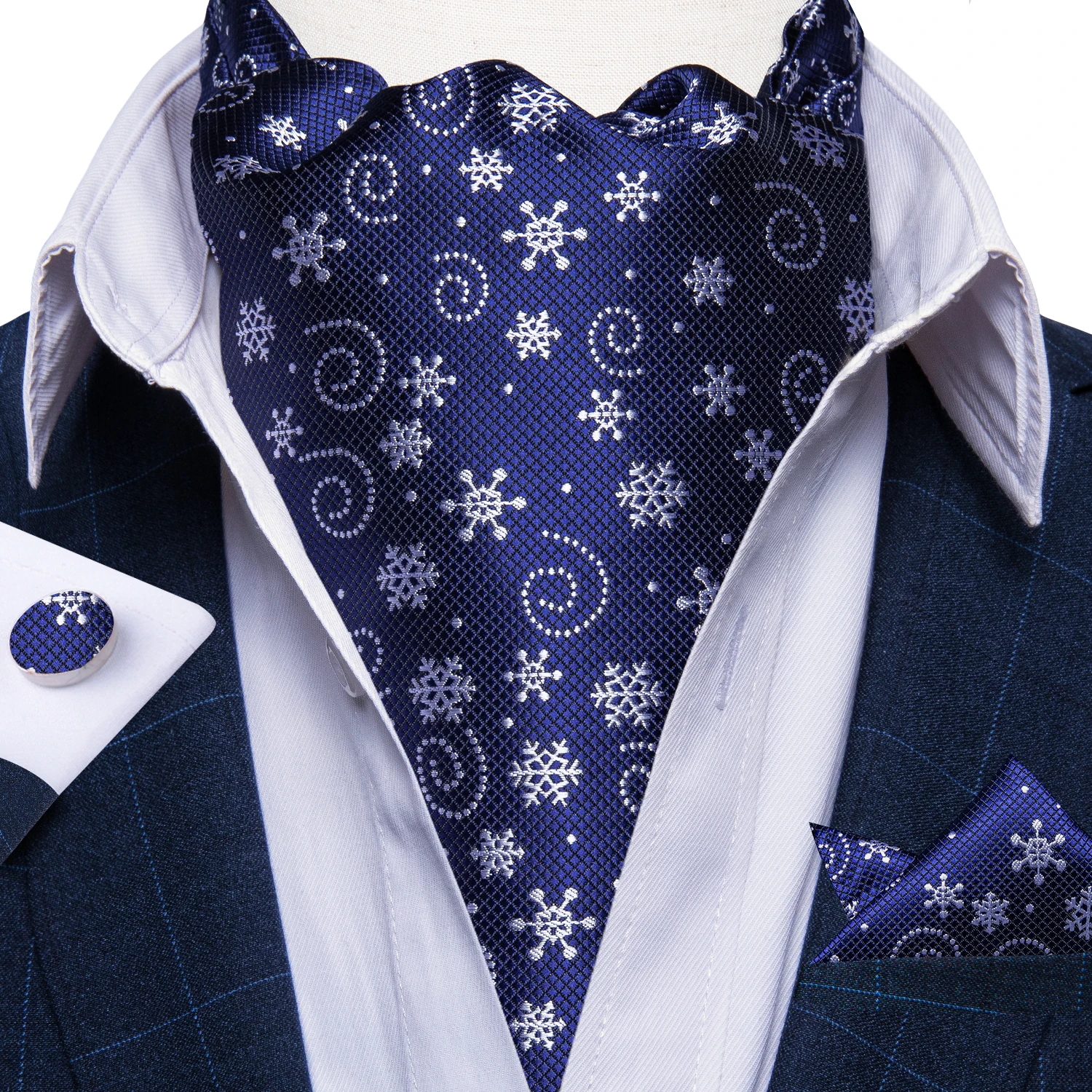 Dibangu prenda de seda para homens, estilo britânico, ascot de Natal, abotoaduras quadradas de bolso para homem, festa, Cravat