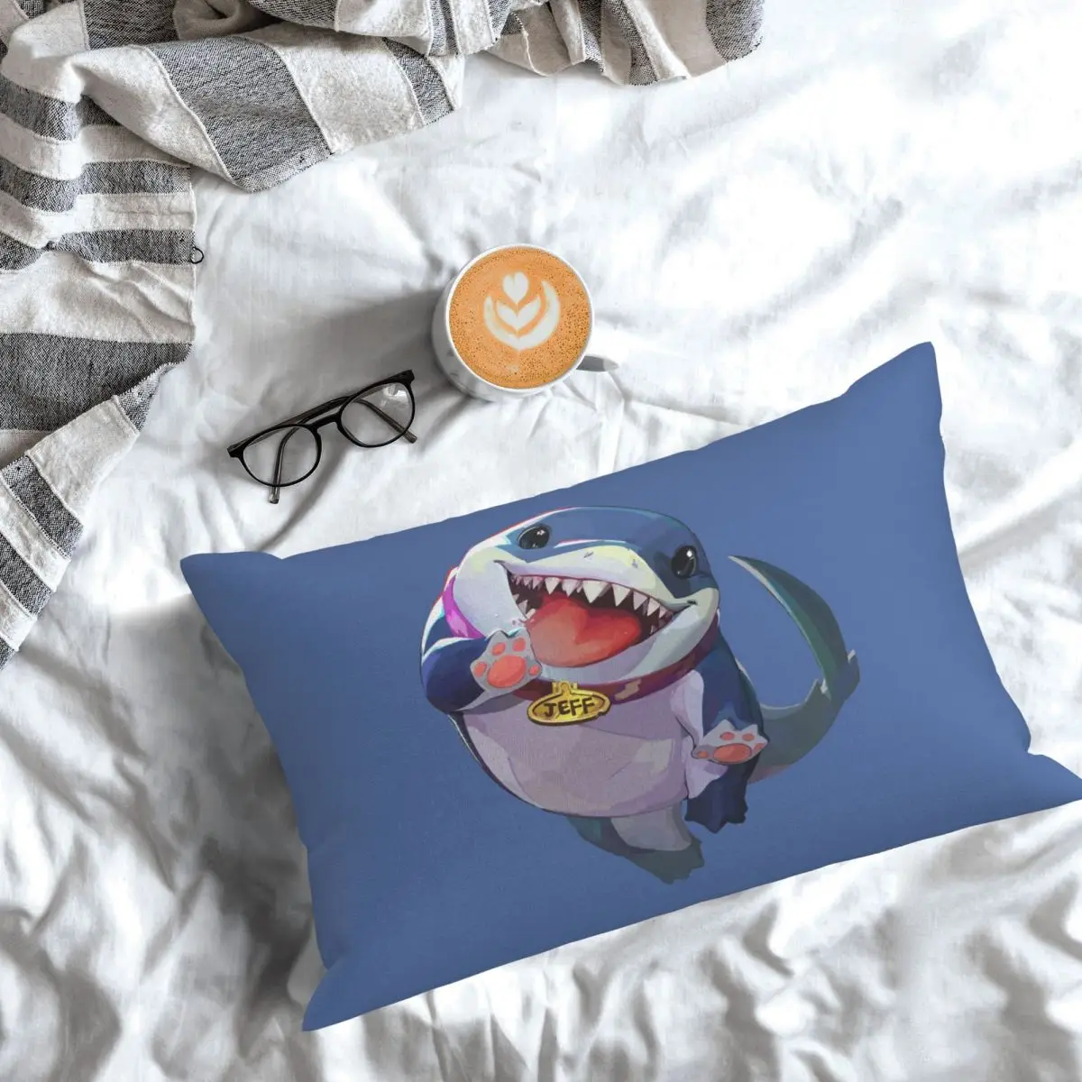 Jeff The Land Shark Rectangle Pillowcase Cushion Cover Decorative Bedroom Bed Home Comfort Throw Pillow