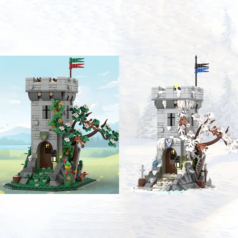 building model MOC-191291 Winter Watchtower Forest Watchtower DIY Creative Education Children's Building Block Toys