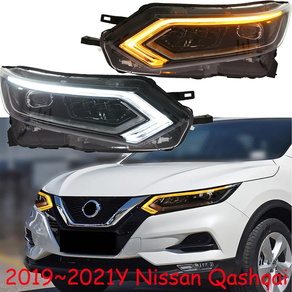 2019~2021y Car Bupmer Head Light For Qashqai Headlight Car Accessories ALL IN LED DRL Fog For Qashqai Headlamp