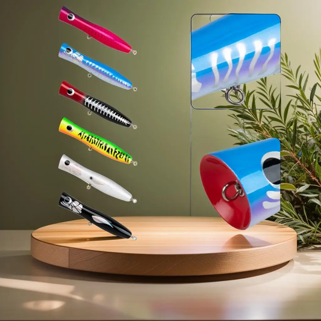 

1x деревянная морская троллинг-поппер для большой игры, рыболовная приманка 219 мм, искусственные твердые приманки для верхней воды, плавающие воблеры для морской рыбалки