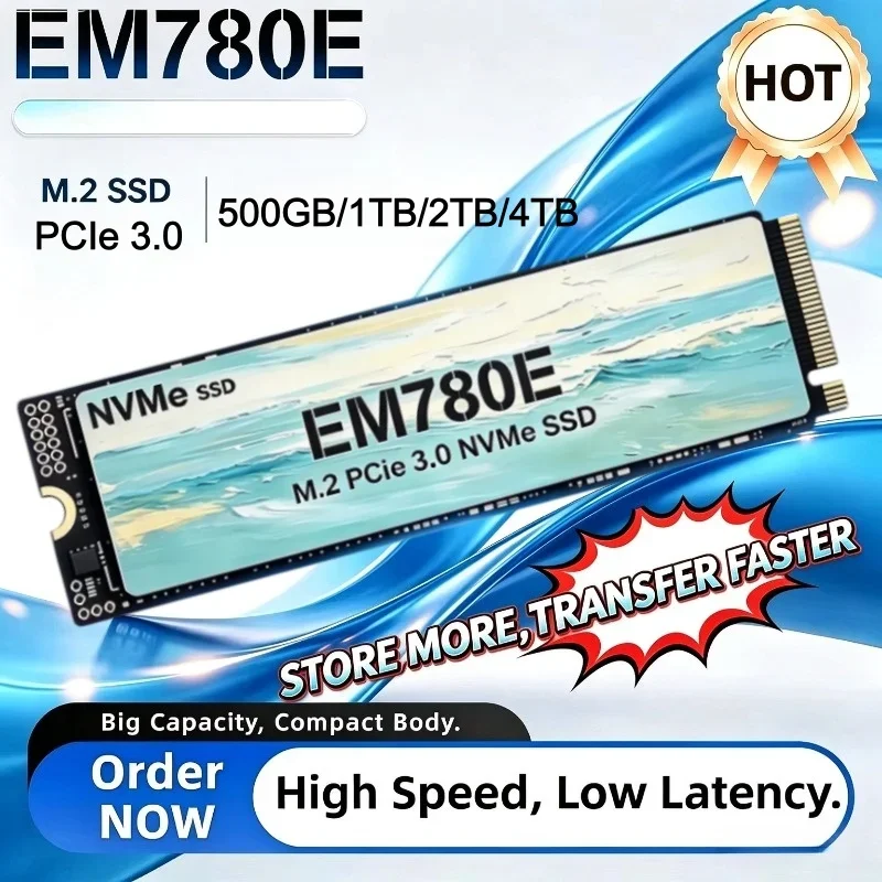 NEW EM780E M.2 SSD Hard Disk High Speed 1TB 2TB NVMe M2 SSD 500GB PCIe 3.0 Internal Solid State Drive, For PC Desktop Laptop.