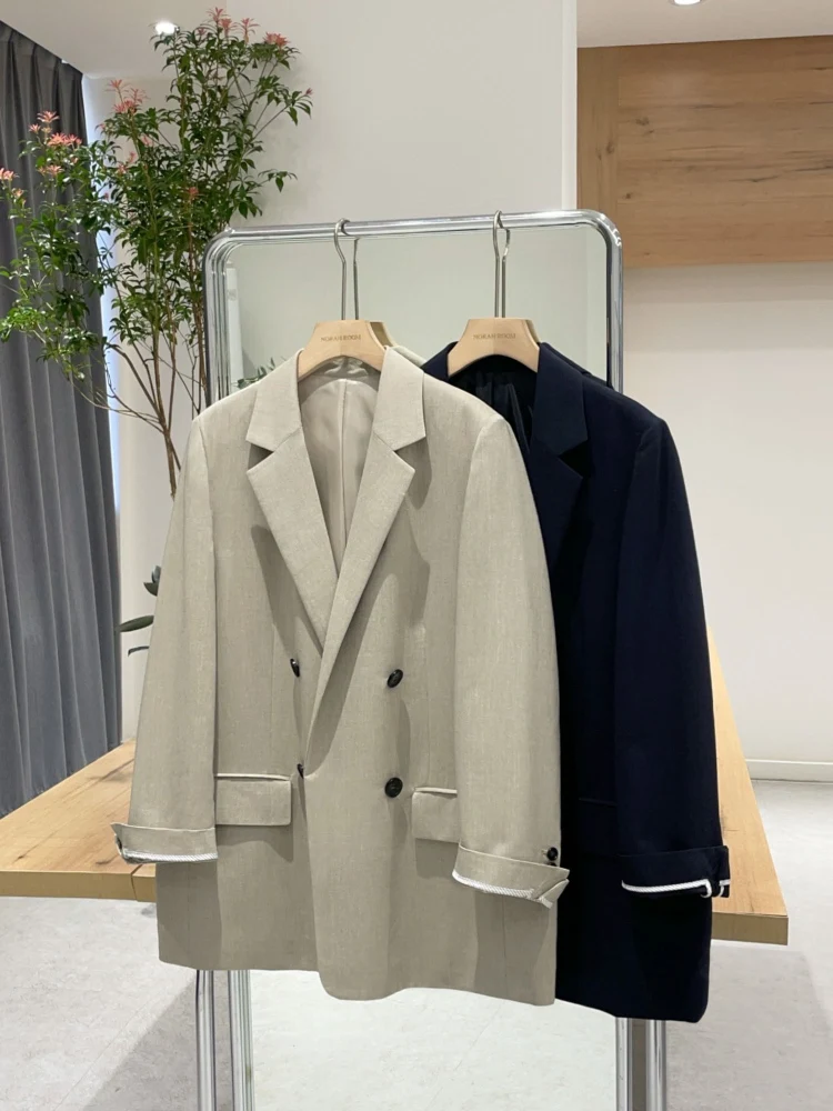 

Noxiao La Authentic Spring 2025 New Silk And Linen Mixed High-End Suit Jaet Women's Commute Sle Long Sve Classic Collar