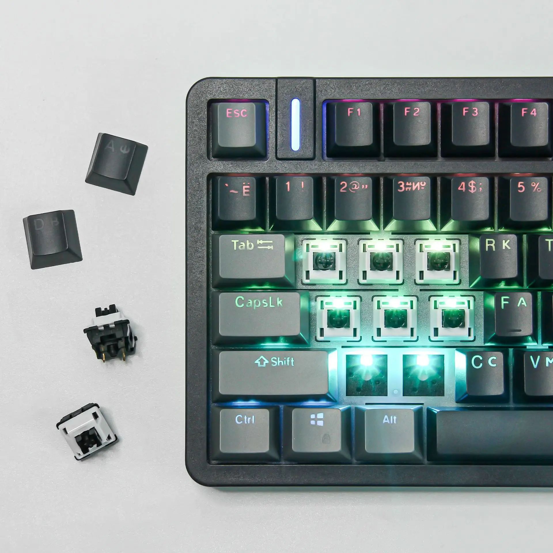 Imagem -05 - Russo G87 Teclado Mecânico Rgb sem Fio Bluetooth Hot Plug Video Game Terceiro Exame Mock