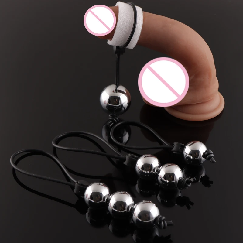 Male Chastity Device Penis Ring Metal Ball Weight Hanger for Penis Enlargement Weight Stretcher Extender Cock Ring Sexual delay