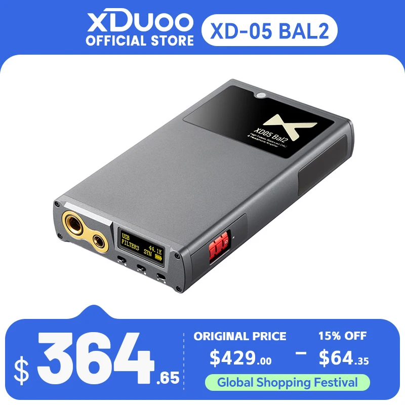 XDUOO XD05 BAL2 Portable DAC & Headphone Amplifier Bluetooth 5.1 XU316 4.4mm Balanced Port Decoder Amplifier