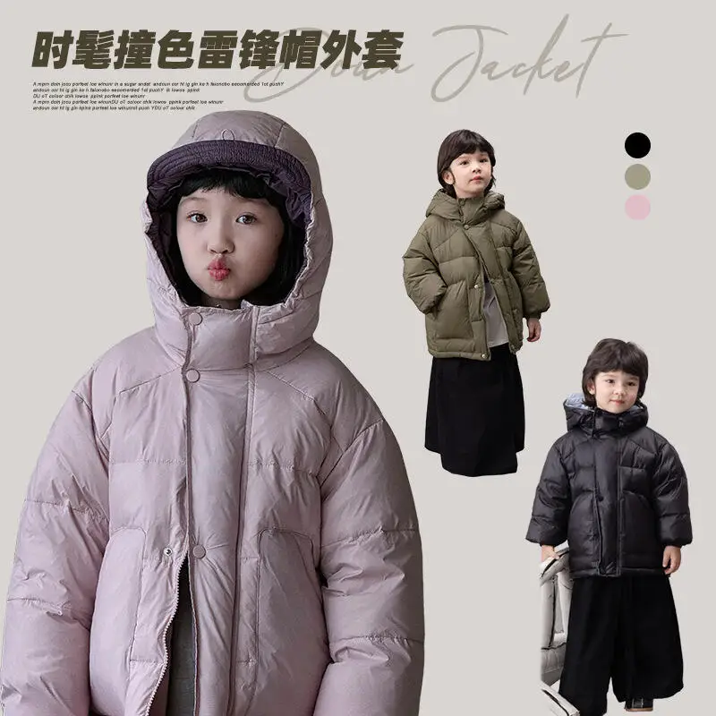 

Новое пальто, осенне-зимняя утепленная куртка с длинными рукавами, кавайная детская одежда, подарок для девочек, теплая детская одежда для девочек