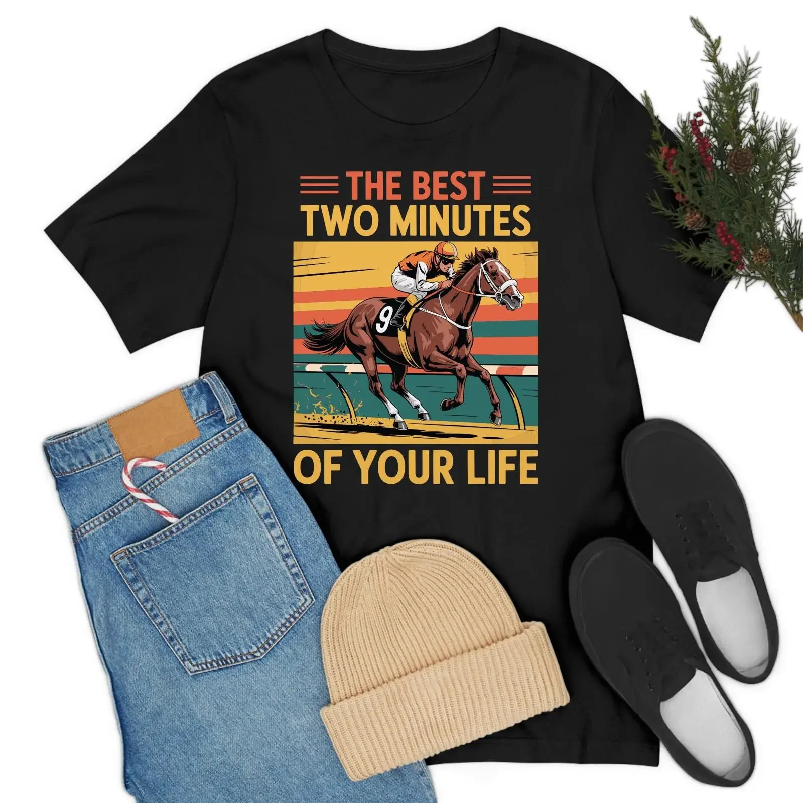 Funny The Best Two Minutes Horse Racing Race Derby Day T Shirt For  vintage Washed homme graphic Breathable designer clothes