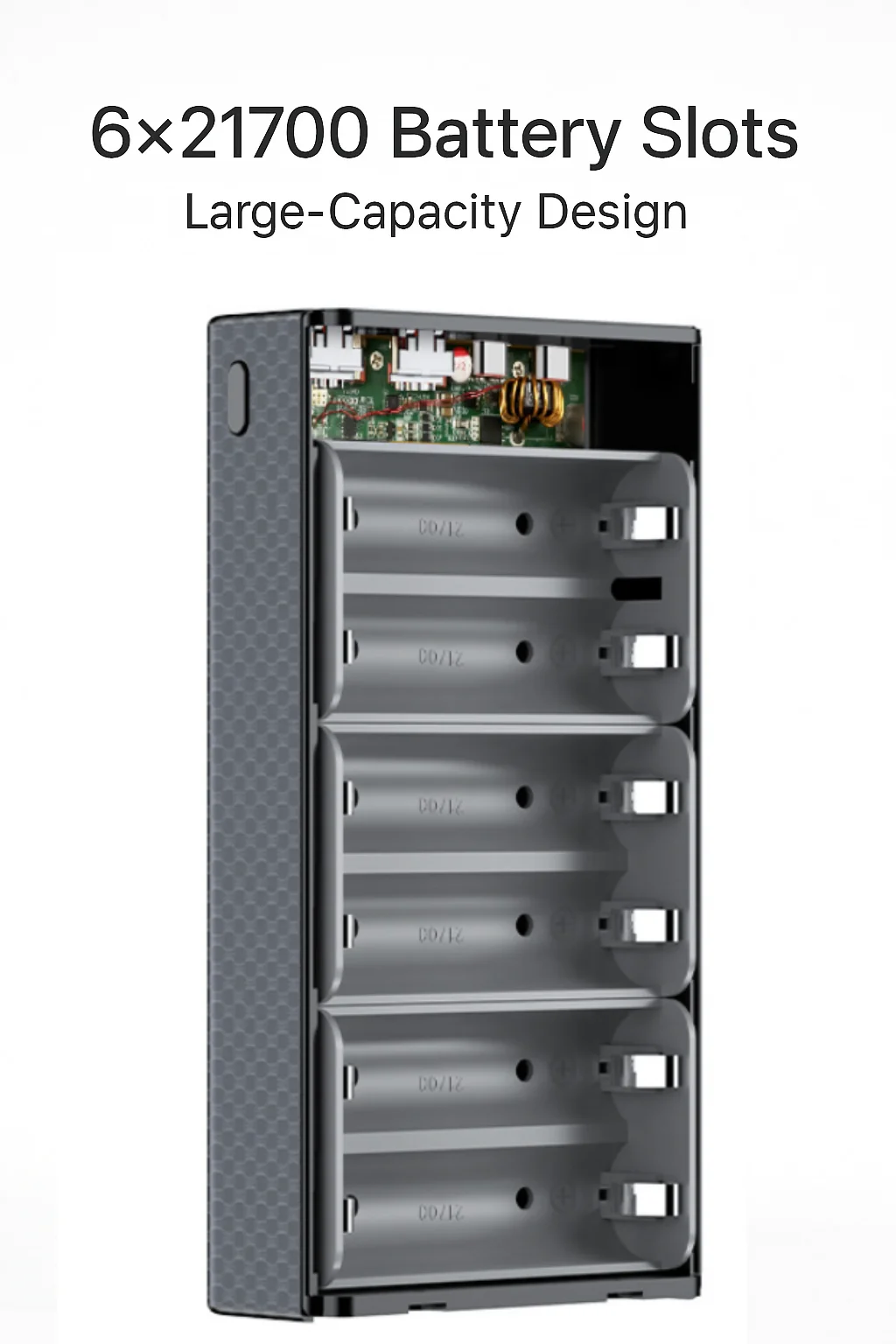 PD100W 6×21700 DIY Power Bank Case Fast Charging Battery Box for Laptop Phone PPS PD3.0 QC3.0, No Battery