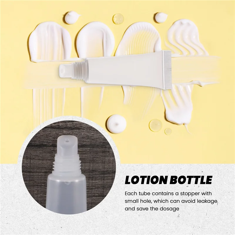 AA20-50 Pack 10Ml Lip Gloss Tubes Empty Lotion Refill Tubes Soft Squeeze Tubes For DIY Travel Distribution Bottle